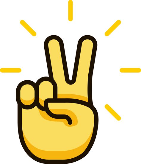 Victory Hand Icon Emoji Sticker 28556811 Png