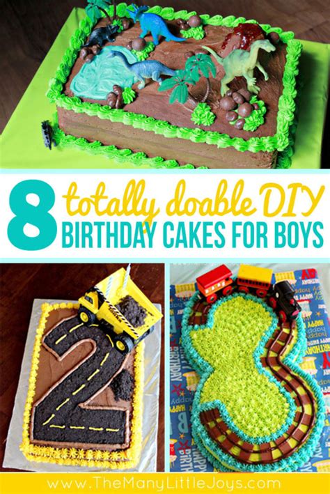 The base was two 9x13 layers of chocolate cake, filled with vanilla butter crea. 8 Fantastic DIY Birthday Cakes for Boys - The Many Little Joys
