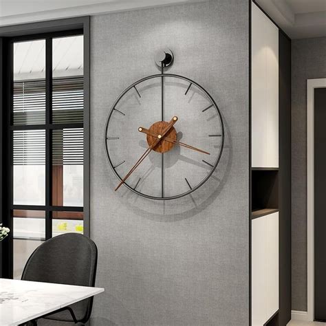 Minimalist Metal Wood Decorative Silent Wall Clocks Modern Design Watc