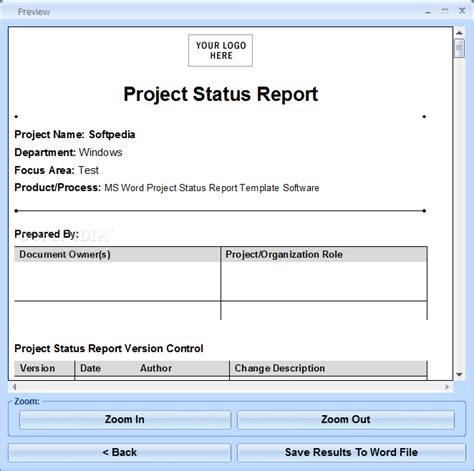 Download Ms Word Project Status Report Template Software 70
