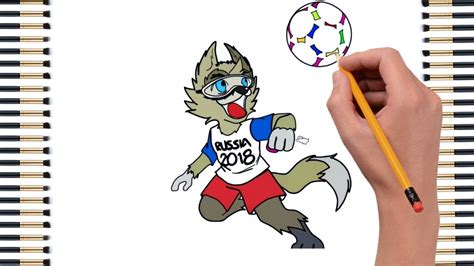 zabivaka russia 2018 fifa world cup official mascot draw with color youtube