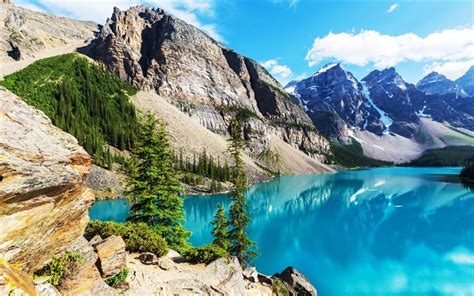Download Wallpapers Moraine Lake Hdr Summer Mountains Banff