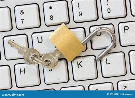 Unlocked Padlock On The Computer Keyboard Stock Image Image Of Lock