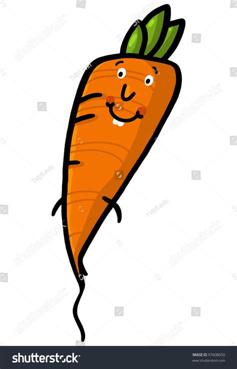 Smiling Carrot Cartoon Isolated Fresh Carrot Stock Illustration ...