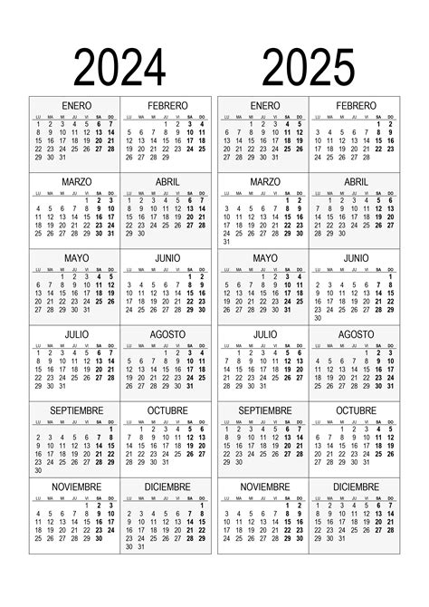 Calendario 2024 2025 Calendariossu