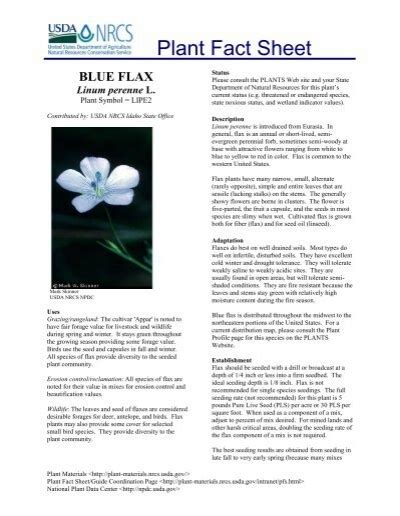 Plant Fact Sheet Usda Plants Database Us Department Of