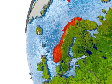 Map Of Norway On Model Of Globe Stock Illustration Illustration Of