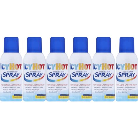 6 Pack Icy Hot Medicated Pain Relief Spray Maximum Strength 37 Oz