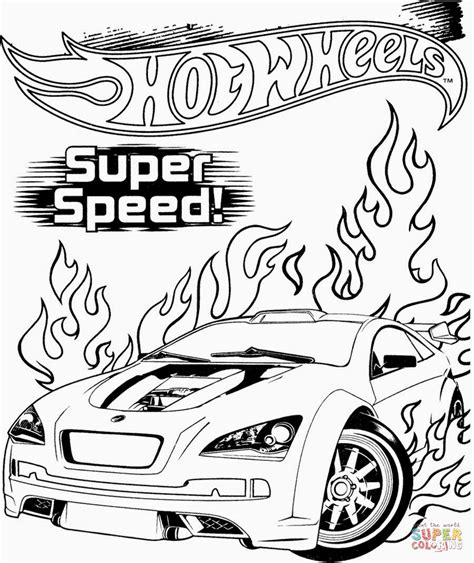 Hot Wheels Super Speed Coloring Page Carros Para Colorir Desenhos My