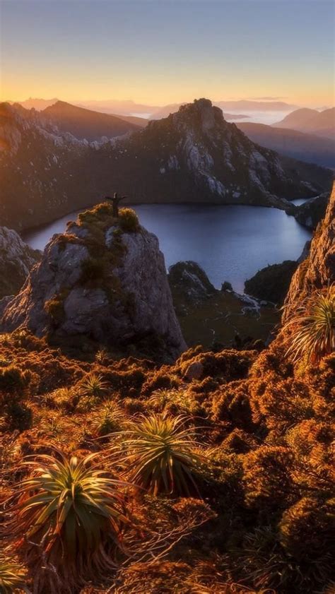 Beautiful View Of The Lake Oberon Southwest National Park Tasmania