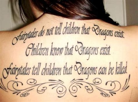 Nothing can be truer than fairy wisdom, said fred. Tattoo Quotes - tattoo-quotes-fairy tales dont tell dragon ...