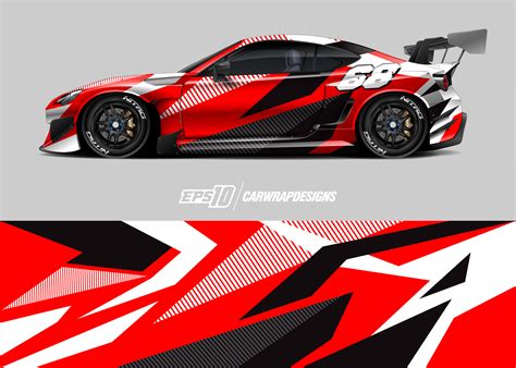 Racing Car Wrap Decal Graphic Vector Kit Graphic By Blackwrapz Creative Fabrica