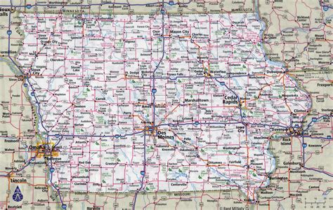 Large Detailed Roads And Highways Map Of Iowa State With