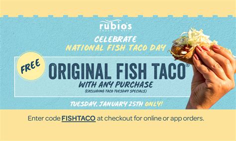 Claim Your Free Fish Taco At Rubios Coastal Grill The Savvy Sampler