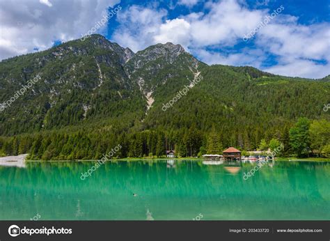 Lake Dobbiaco Toblacher See Lago Dobbiaco Dolomite Alps South Tirol