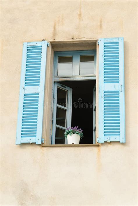 Window With Blue Shutters Stock Image Image Of Lavender 47613291