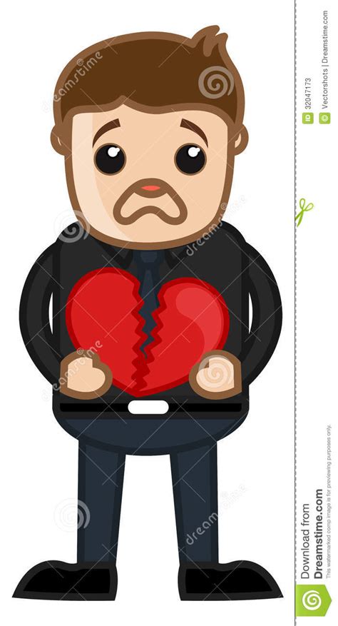 Heartbreak Sad Man Cartoon Character Royalty Free Stock Photo