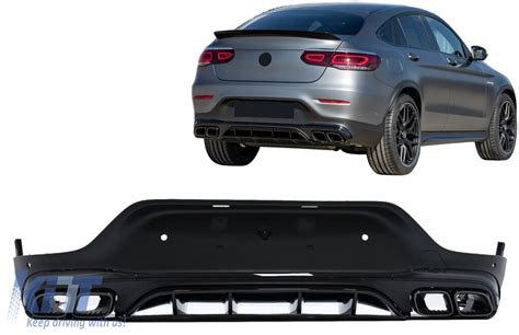 Rear Diffuser With Exhaust Black Muffler Tips Suitable For Mercedes Glc