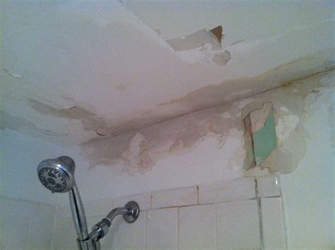 There are many ways to replace or restore items from this sort of damage. Water Damage to Bathroom ceiling and wall | The Home Depot ...