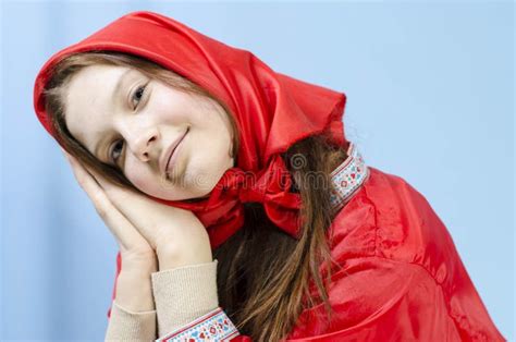 Girl In A Red Scarf Stock Photo Image Of Little Fairy 29026892