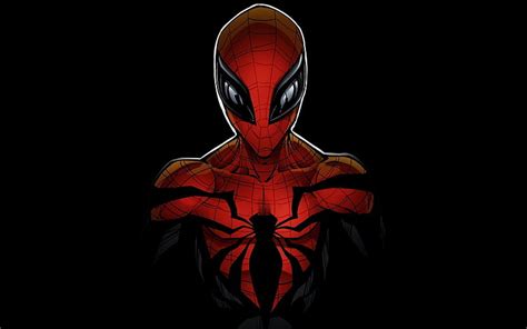 1366x768px 720p Free Download Spiderman Superhero Minimal Black
