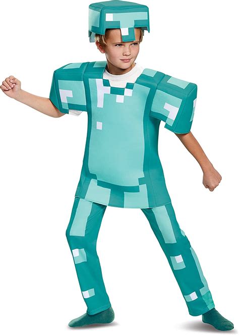 Minecraft Disk65662g Deluxe Diamond Armour Kids Costume Large Bigamart