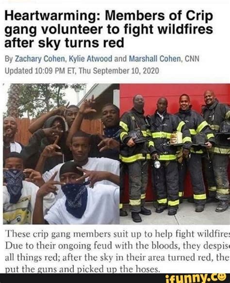 Heartwarming Members Of Crip Gang Volunteer To Fight Wildfires After