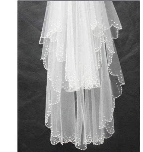 2t Wrist Length Wedding Veil Handmade Beaded Crystal Beads Edge Veil