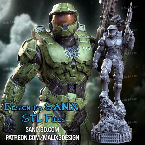 master chief 1 10 scale halo resin model kit 8k 3d print amazing details etsy