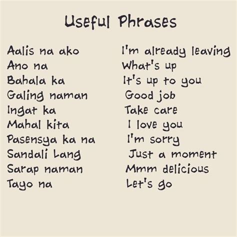 tagalog phrases tagalog words