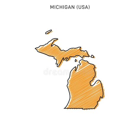 Map Of Michigan Vector Design Template Stock Vector Illustration Of