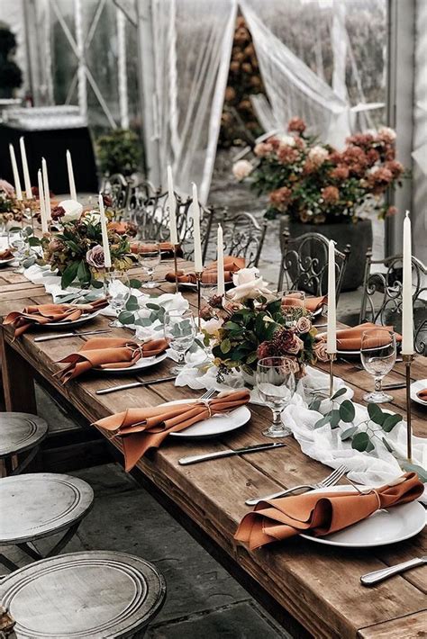 30 Rust Wedding Color Ideas Burnt Orange Weddings Wedding Table