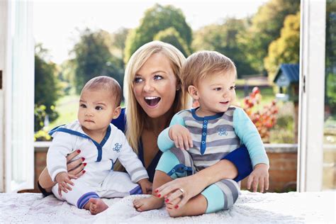 Is emma bunton married and does she have kids? Emma Bunton's jersey hooded all in one and striped romper ...