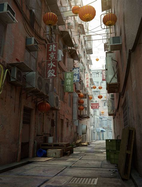 Kowloon Alley By Linden Stirk Environment Concept Art Perspective