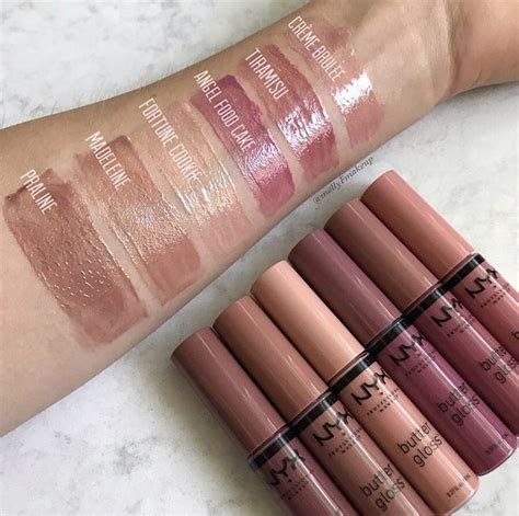 Nyx Butter Glosses In 2022 Nyx Butter Gloss Makeup Swatches Lip Colors