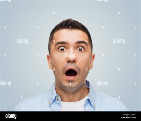 Scared Man Shouting Stock Photo Alamy