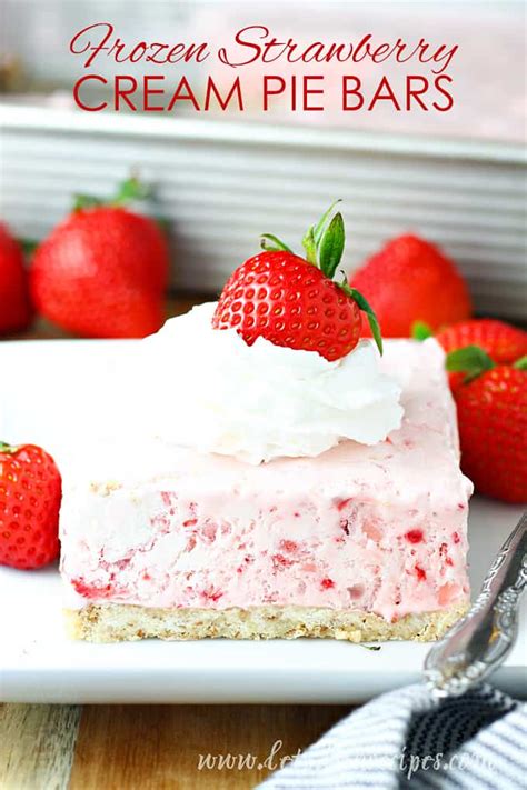 Frozen Strawberry Cream Pie Bars Lets Dish Recipes