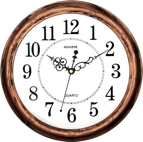 Adalene Silent Non Ticking Wall Clock Large Decorative Living Room