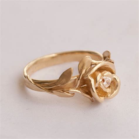 Beautiful Vintage Engagement Ring Big 38 Rose Engagement Ring