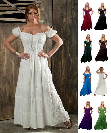 Renaissance Dress Medieval Cotton Costume Pirate Peasant Wench Victorian Chemise Ebay Wench