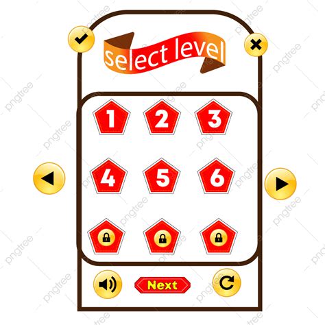 Levels Game Clipart Png Images Game Level Display Button Vactor