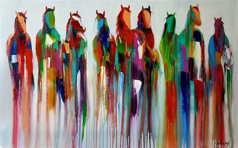 Abstract Horse Painting Colorful Horse Painting Abstract Horse