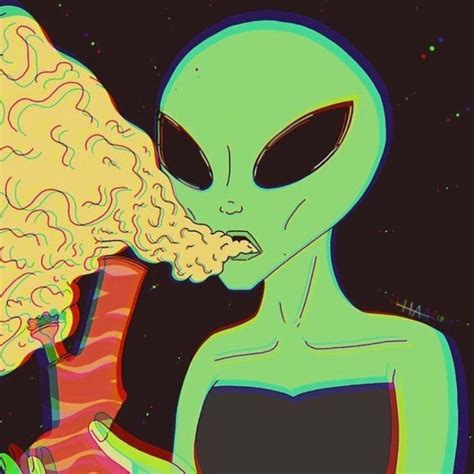 Smoking Alien Wallpaper