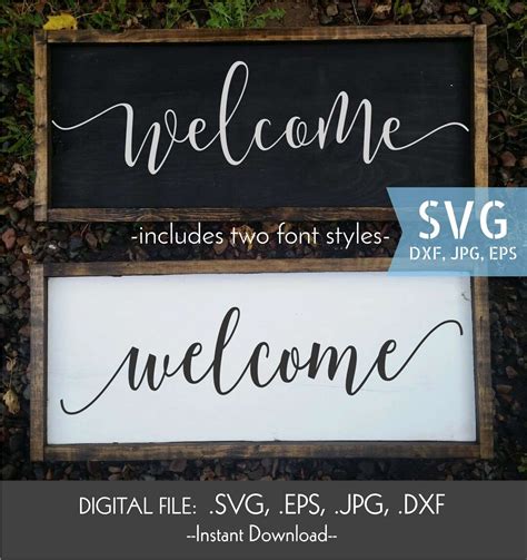 Welcome Svg Farmhouse Welcome Svg Welcome Calligraphy Welcome Dxf