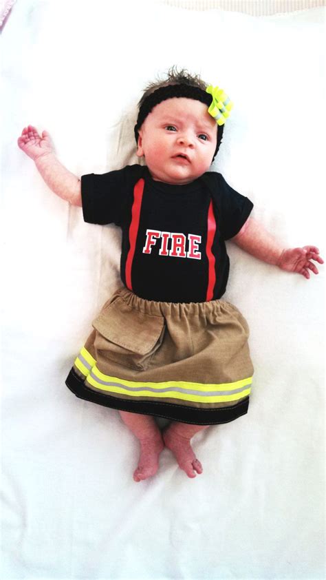 Baby Firefighter Outfit With Skirt Looks Like By Fullyinvolvedstch 39