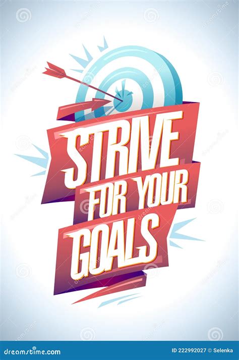 Strive For Your Goals Motivational Banner With Target Stock Vector