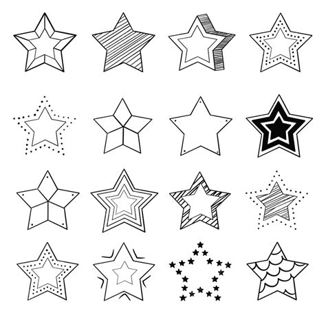 Black Star Pentagram Set Star Drawing Pentagram Drawing Star Sketch