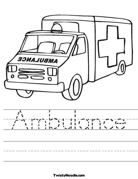 Ambulance Worksheet Ambulance Transportation Worksheet Handwriting