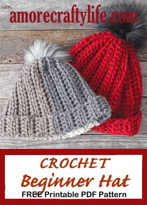 Easy Crochet Hat Pattern For Beginners With Bulky Yarn A More Crafty Life