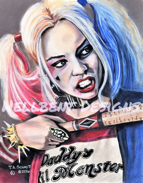 Original Art Print Harley Quinn Painting Ta Schmitt Etsy